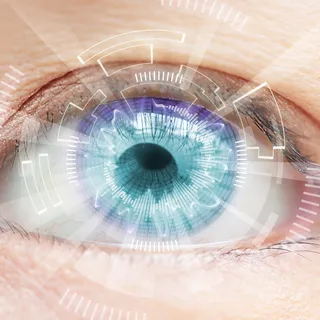 Nahaufnahme blaues Auge